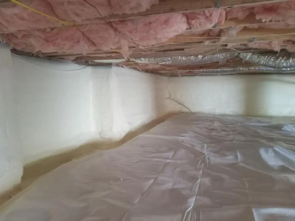 Crawl space encapsulation with closed-cell spray foam for Attic Insulation in Horsham
